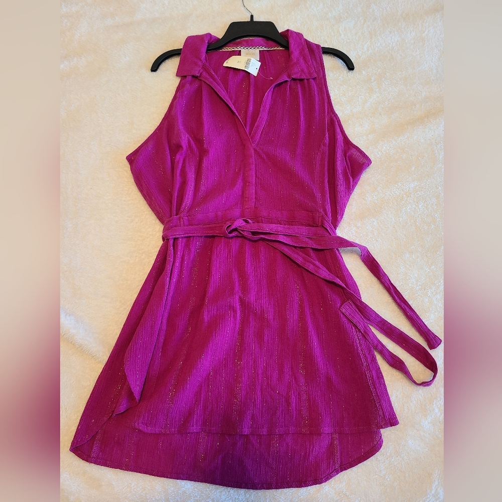 Anthropologie Pink blouse, NWT, size XL.